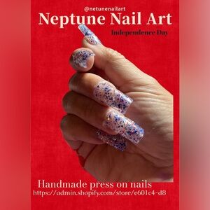 Handmade gel press on nails “Independence Day”